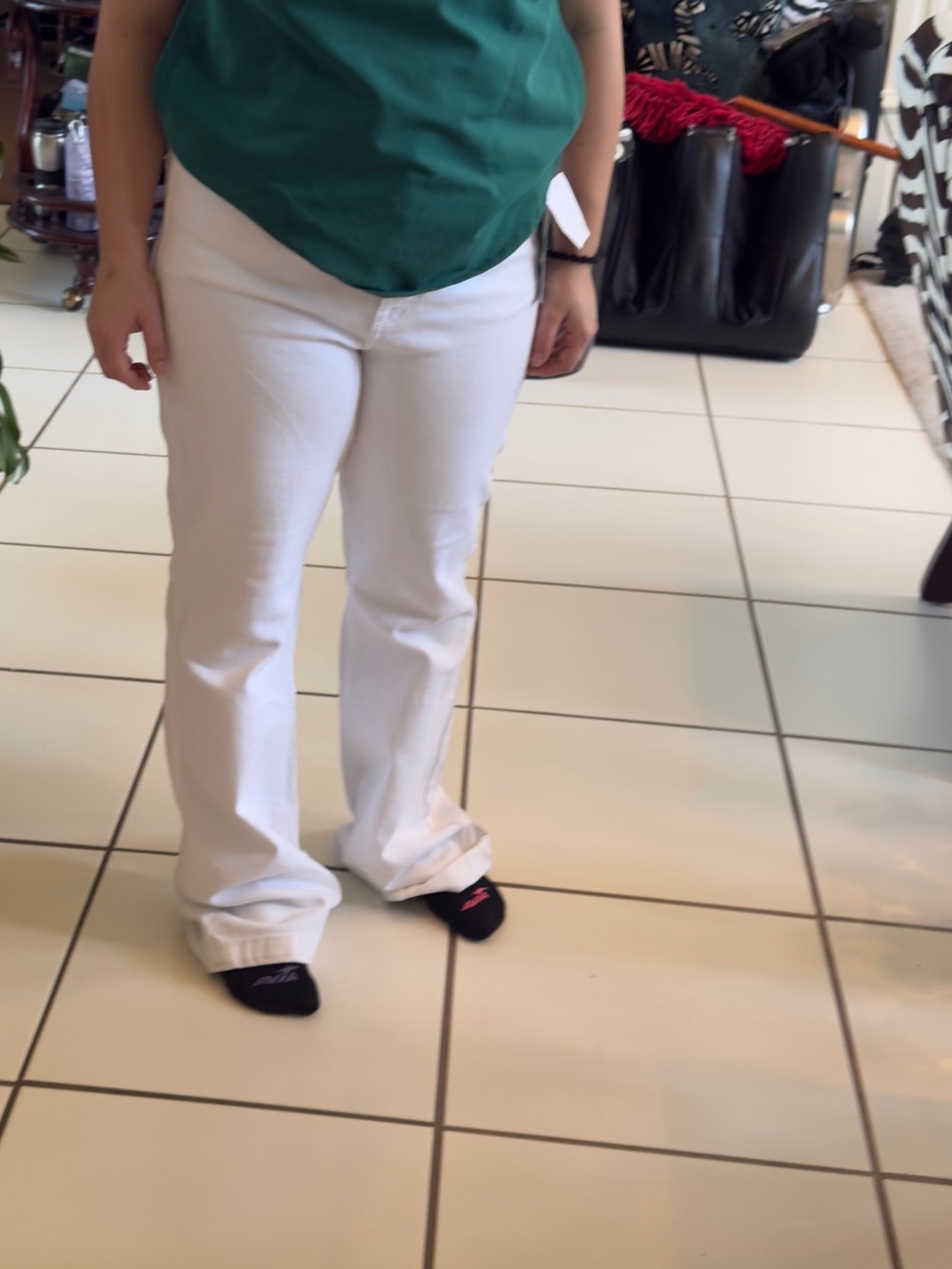 DKNY White Flared Wide-Leg Jeans